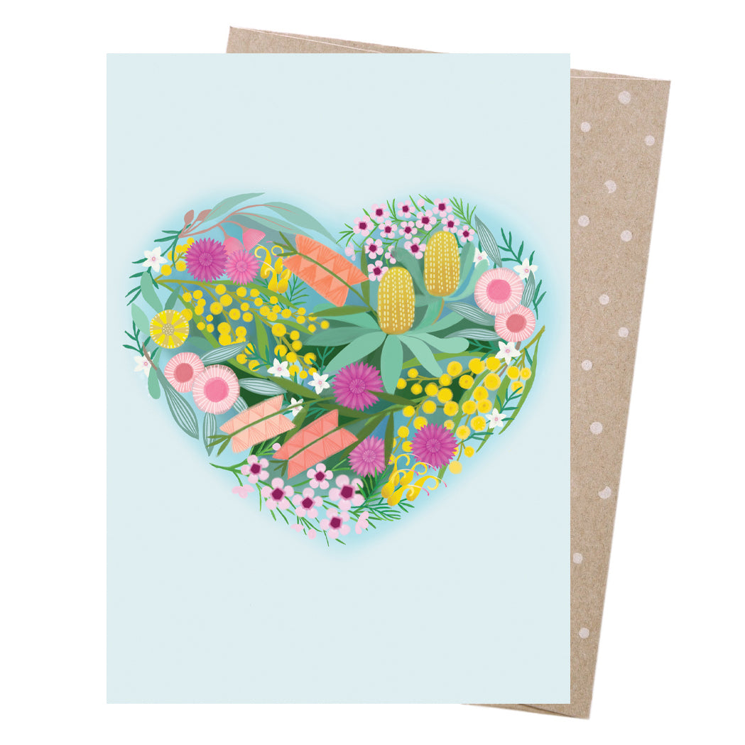 Heart of Flowers Greeting Card