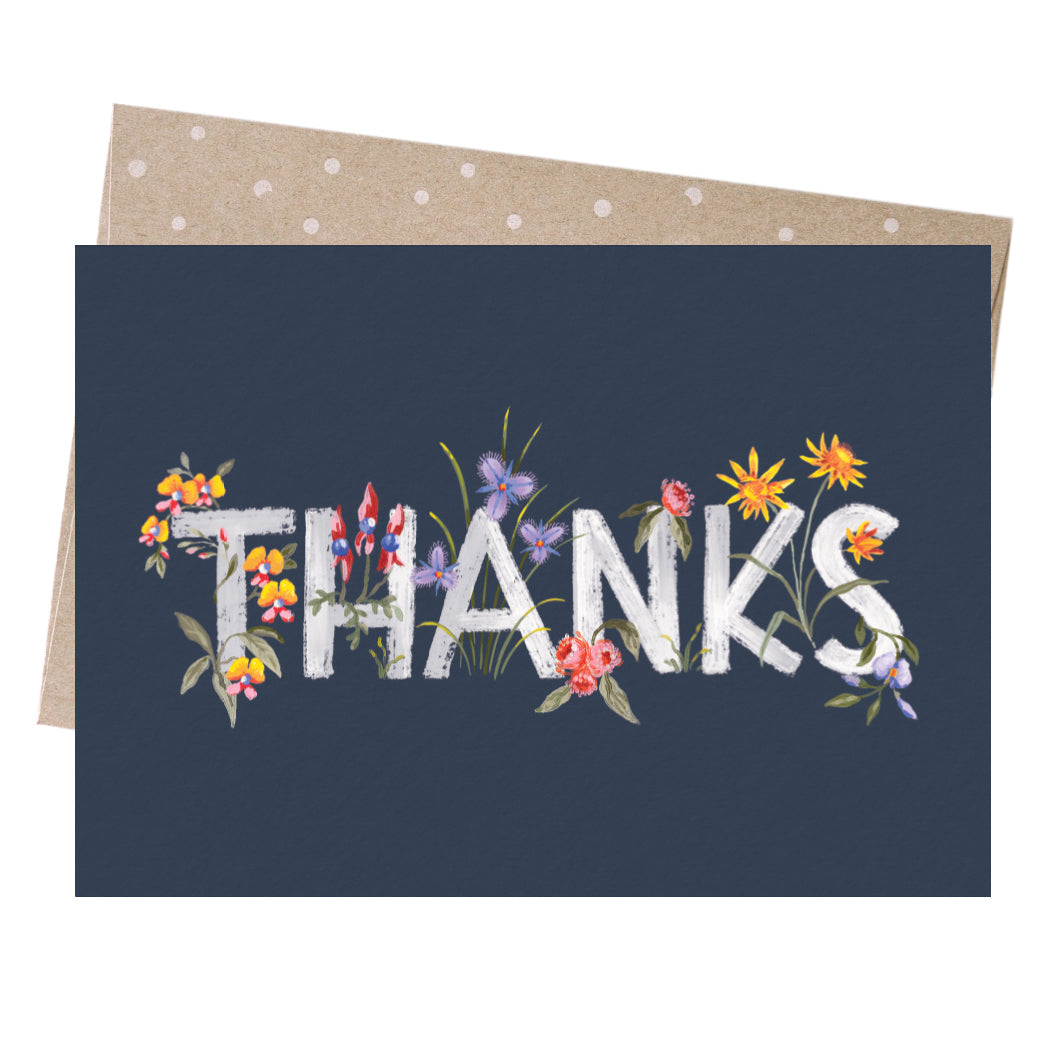 Thanks Native Flowers Greeting Card