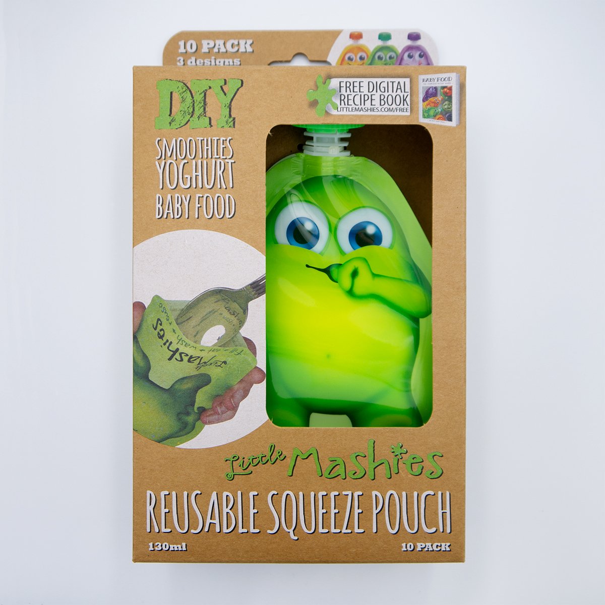 Reusable Squeeze Pouches 10 Mixed Colours