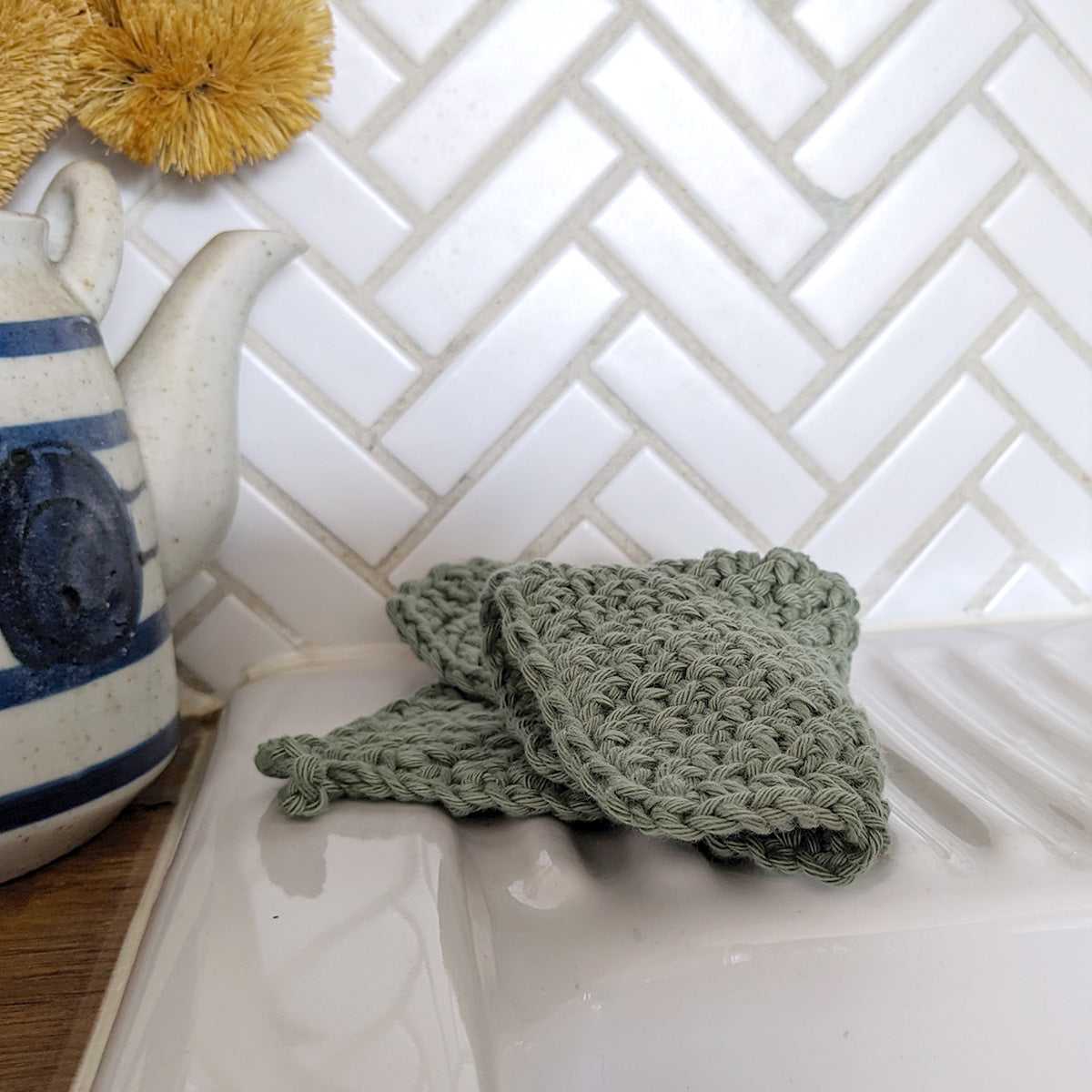 Crochet Cotton Dishcloth 3 Pack